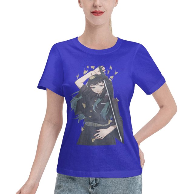 T-Shirt Basique à Manches Courtes pour Femmes Demon Slayer : Shitou Wuichiro