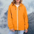 thumbnail image 4 of Comdrip Veste Légère pour Femmes! Veste Chaude Coupe-Vent Imperméable à Blocs de Couleur pour Femmes, Coupe-Vent d'Extérieur, Veste de Randonnée, Veste de Randonnée pour Femmes Légère orange TG, 4 of 5