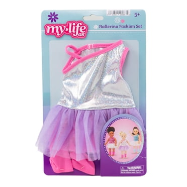 My Life As – Ensemble Ballerine pour Poupée de 18 pouces, 3 Pièces, Argent avec rose et violet