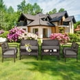 thumbnail image 1 of Gymax 8PCS Rattan Patio Conversation Set Outdoor Furniture Set Garden w/ Cushion, 1 of 10