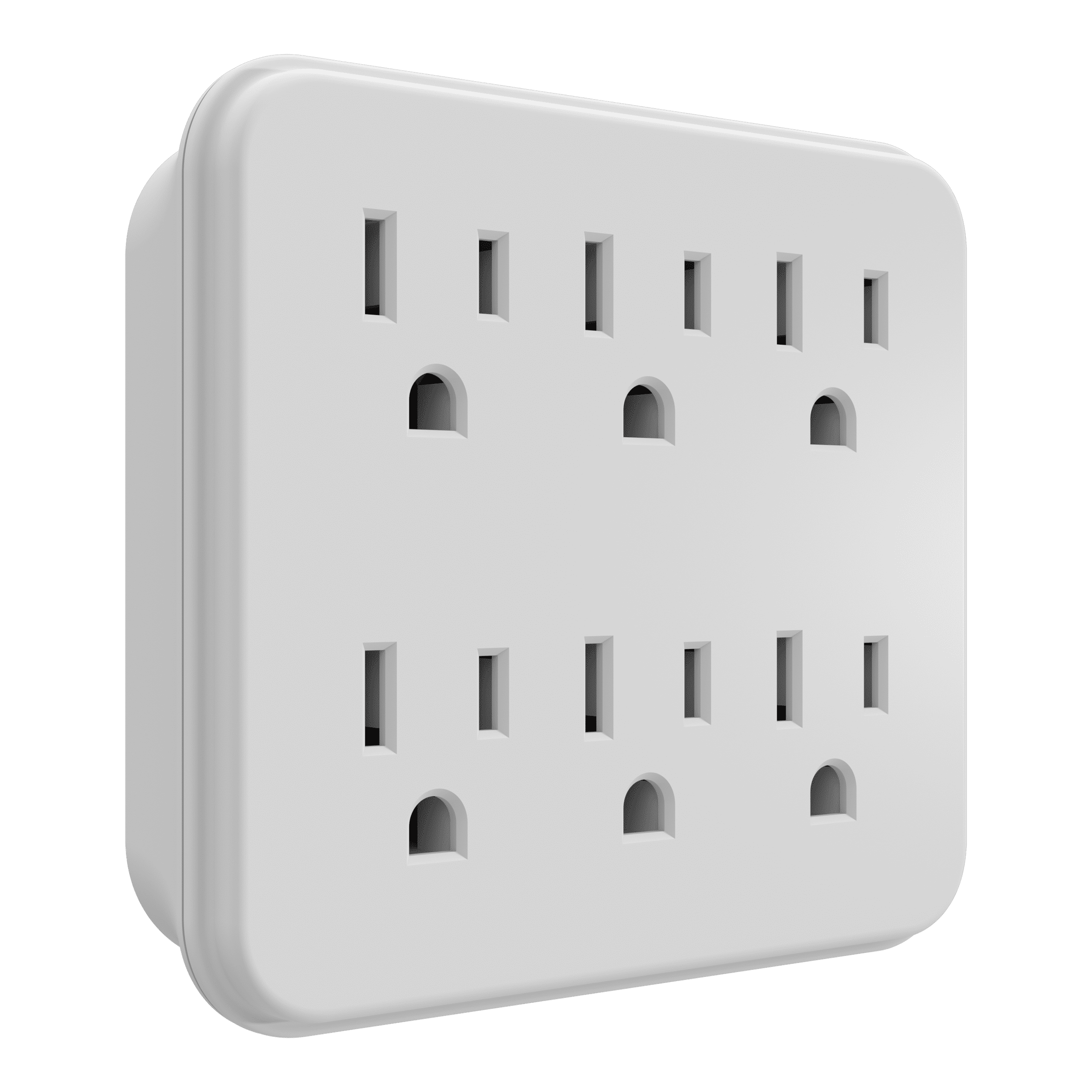 Hyper Tough 6-Outlet Wall Tap White