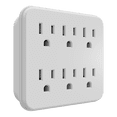 thumbnail image 1 of Hyper Tough 6-Outlet Wall Tap White, 1 of 2