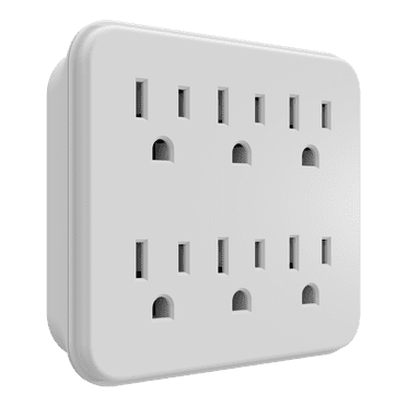 Hyper Tough 6-Outlet Wall Tap White