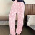 thumbnail image 3 of Yuyuzo Womens Stripes Lounge Pants High Waisted Drawstring Straight Leg Slacks Fall Casual Trousers, 3 of 7