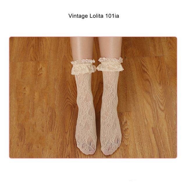 VONKY Chaussettes de Compression Confortables pour Femmes avec Poignets à Volants et Technologie Anti-Humidité Chaussettes en Maille Douces et Confortables beige 1Set
