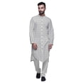 thumbnail image 1 of Atasi Button Down Asymmetric Printed Long Sleeve Rayon Kurta Pyjama Set, 1 of 4