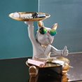 thumbnail image 3 of Sculpture Chic de Butler Statue de Chien Rangement de Bijoux Figurine d'Animal Porte-Clés pour Gris, 3 of 7