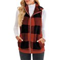 thumbnail image 4 of LUXUR Gilet à Carreaux pour Femmes Tenue de Travail Décontractée Rouge TG, 4 of 5