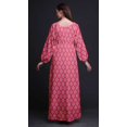 thumbnail image 2 of Bimba Robe Maxi à Manches Longues pour Femmes en Georgette Mousse, Imprimé Damassé au Pochoir, Taille Élastique - Grande, 2 of 5
