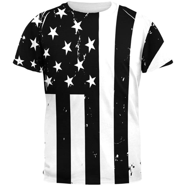 T-Shirt Américain avec Drapeau Américain sur Tout le Corps