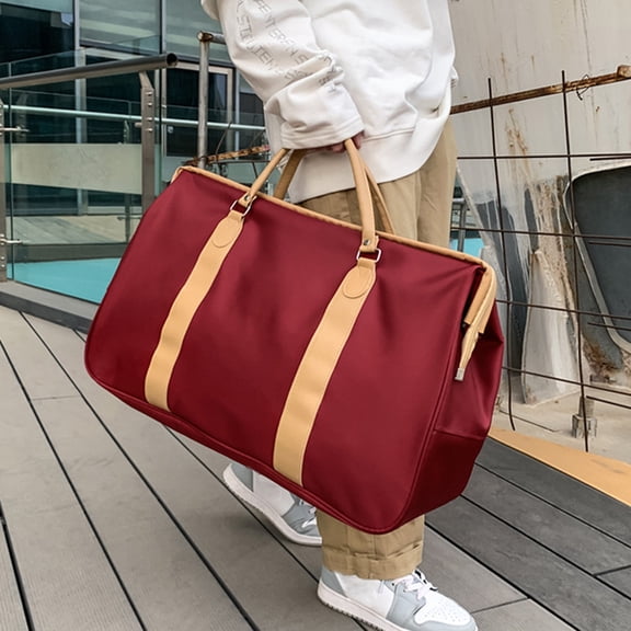 EGNMCR Camping & Randonnée Grand Sac de Voyage Pliable avec Compartiment pour Chaussures, Sac de Fin de Semaine de Gym de Camping Sac Séparateur, Peut Être Fixé à une Valise à Roulettes & Sac à Bandoulière Résistant aux Déchirures
