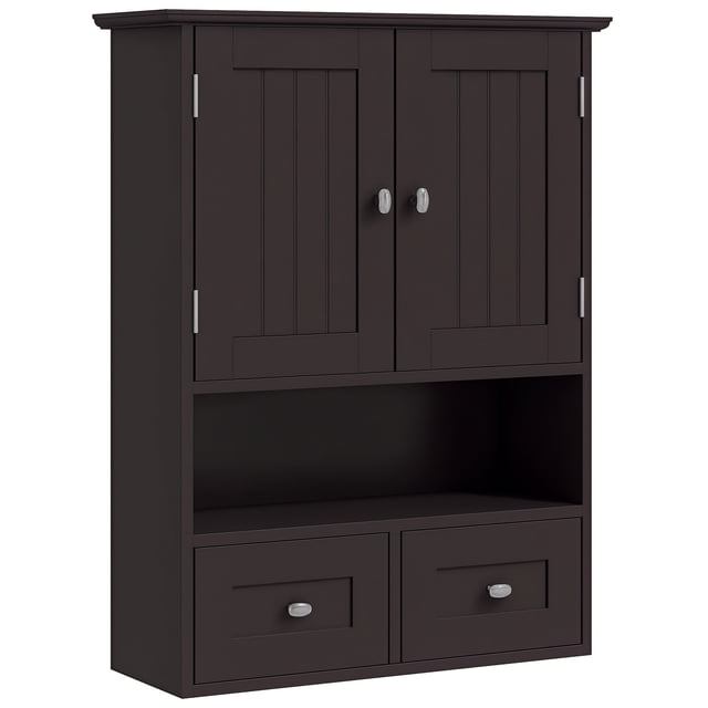 kleankin Armoire à Pharmacie Armoire de Rangement au-Dessus de la Toilette avec Tiroirs