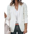 thumbnail image 1 of Innerwin Blazers Solid Color Women Cardigan Jacket Work Shawl Neck Slim Fit Business Jackets White 4XL, 1 of 7