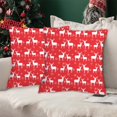 thumbnail image 4 of Christmas Pillow Covers 18x18 Inch Set of 2 Red Linen Holiday Decorative Pillowcases with Hidden Zipper for Sofa and Home Winter Decor, 4 of 6