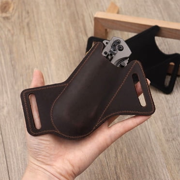 Summer Savings Clearance! Cowhide Folding Knife Sleeve, Tactical Tool Storage for Outdoor Folding Knives, Waist Hanging Pocket Organizer for EDC Gear, Camping Tools, and Survival