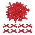 thumbnail image 1 of Unique Bargains 100Pcs Mini Ribbon Bow 1.8 inch Mini Fabric Satin Ribbon Flower Bows Dark Red, 1 of 7