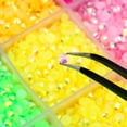 thumbnail image 2 of pitrice 19200pcs 12-Color FlatBack Crystal Glass crafts Nails Rhinestones Round Gems Set Clear Rhinestones Rhinestones Round Nail Art Decoration DIY Craft, 2 of 9
