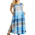 thumbnail image 1 of Robes Maxi Kaftan d'Été Teinture sur Nœuds pour Femmes Grande Taille, Robe de Plage Irrégulière, 1 of 2