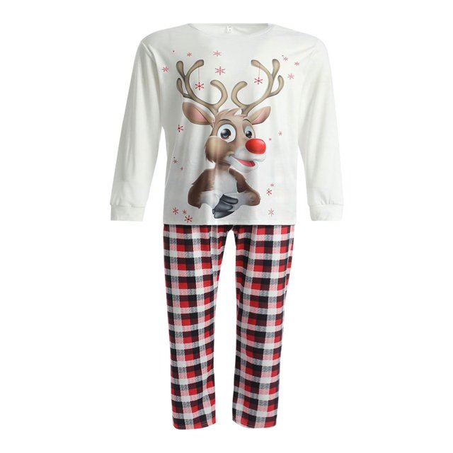 Pyjama de Noël Parent-Enfant Manches Longues + Pantalons