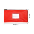 thumbnail image 2 of Unique Bargains Zipper Leatherette Money Deposit Bags with Clear Window, Red, 3 Count, 2 of 6