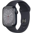 thumbnail image 1 of Apple Watch Series 8 45mm GPS + Cellular Smart Watch | Midnight Aluminum Case with Midnight Sport Band | Certified Refurbished (Grade A), 1 of 6