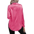 thumbnail image 4 of Innerwin Shirts Long Sleeve Ladies Tunic Tops Office Button Down Soft Blouse Rose Red L, 4 of 5