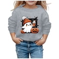 thumbnail image 1 of GDREDA Chandails à Capuchon et Chandails pour Filles, Mignons, Imprimés, Col Rond, Manches Longues, Mode Halloween pour Enfants, Gris, 4-5 Ans, 1 of 4
