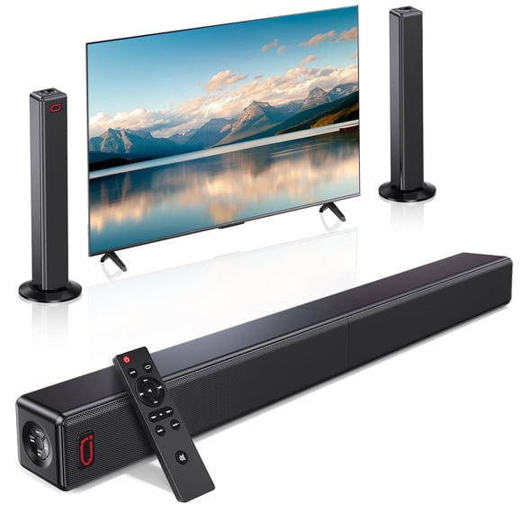 JYX 2.5ch * 4 Soundbar for TV, 50W Sound Bar with Subwoofer, 3D Surround Sound, Dolby Atmos, Bluetooth 5.4/HDMI-ARC/AUX/USB, 3 EQ Modes, H2
