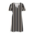thumbnail image 4 of EGNMCR Robes de Fête pour Femmes Femmes Grande Taille Été Décontracté Manches Courtes Col en V Manches Imprimées Robes Robe Ample, 4 of 7