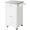 thumbnail image 1 of HOMCOM Kitchen Cart, Small Kitchen Island, Stainless Steel Utility Trolley, 1 of 10