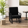 thumbnail image 4 of Costway Patio Rocking Chair with Cushion Heavy-Duty Metal Frame Smooth Glider Outdoor Black, 4 of 9