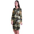 thumbnail image 4 of Moomaya Womens Full Sleeve Printed Midi Length Printed Bodycon Dress, 4 of 6