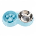 thumbnail image 1 of Bol à Alimentation Lente en Acier Inoxydable avec Coupelle à Eau pour, 1 of 6