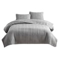 thumbnail image 3 of Danhjin Polyester Bedding Double Sided Washed Quilted Bed Cover 3 Pcs Set Solid Colo Pillowcase20x26in Comforter Set, 3 of 6