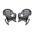thumbnail image 1 of Jeco Wicker Rocker Chair in Espresso with Black Cushion (Set of 2), 1 of 2