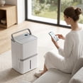 thumbnail image 2 of HOMCOM 100pt Large Dehumidifier, WiFi Dehumidifier with Humidity Control, 2 of 10
