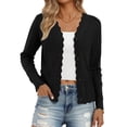 thumbnail image 1 of Cardigans pour Femmes à Manches Longues, Décontractés, Légers, Boutonnés, Col en V, Chandail d'Automne Noir TG, 1 of 9