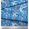 thumbnail image 2 of Soimoi Poly Georgette Fabric Floral Damask & Stork Bird Fabric Prints By Yard 52 Inch Wide, 2 of 3