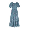 thumbnail image 4 of Dvkptbk Robes d'Été pour Femmes 2024 Mode Décontractée Bohème à Fleurs Robes de Plage Manches Courtes Col Rond Robe d'Été Fluide Maxi Robe de Plage Longue Robe Midi de Plage avec Poches P-2TG, 4 of 4