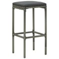 thumbnail image 5 of vidaXL 5 Piece Garden Bar Set with Cushions Poly Rattan Grey, 5 of 5