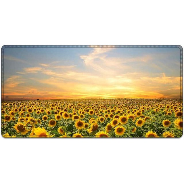 Large Mouse Pad 31.4 x 15.7inches 3mm XXL Extended Gaming Mouse Pad Mat with Non-Slip Base Stitched Mousepad for Computer,Office,Keyboard and Laptop-Evening Sunflower,Waterproof Desk Mat