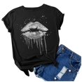 thumbnail image 3 of Birdeem T-Shirt Mode Femme Imprimé Col Rond Manches Courtes Blouse Ample, 3 of 5