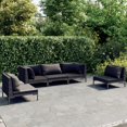 thumbnail image 1 of vidaXL 5 Piece Garden Lounge Set with Cushions Poly Rattan Dark Grey, 1 of 4