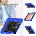 thumbnail image 4 of Case for iPad Mini 7 A17 Pro 2024/Mini 6 2021 8.3 Inch 7th/6th Gen with Screen Protector, 360 Degree Rotating Kickstand Hand Strap Shockproof Cover with Shoulder Strap, Blue, 4 of 7