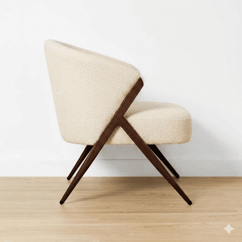 Anko Chenille Lounge Accent Chair, White