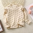 thumbnail image 2 of HBFAGFB Chemises à Manches Longues pour Filles Col Rond Manches Volantes Chandail Confortable Beige Taille 150, 2 of 3