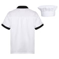thumbnail image 2 of TiaoBug Unisex Short Sleeve /Long Sleeve Chef Coat Jacket with Hat Lightweight Button Restaurant Kitchen Chef Top Uniform White 4XL, 2 of 7