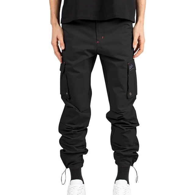 Birdeem Mens Pants Mens Woven Fabric with Multiple Pockets Solid Color Casual Pants Work Pants