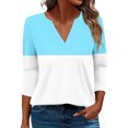 thumbnail image 1 of Birdeem Blouses pour Femmes Mode pour Femmes T-Shirt Imprimé Manches 3/4 Blouse Col en V Hauts Décontractés, 1 of 1