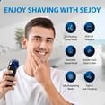 thumbnail image 3 of Sejoy Men's Electric Shaver Razor for Men Face,Beard Trimmer,Portable Electric Rotary Shaver, 2 in 1 3 Head 4D Cordless Rechargeable,with Pop-Up Trimmer, Washable,Use for Home Travel,Royal Blue, 3 of 10